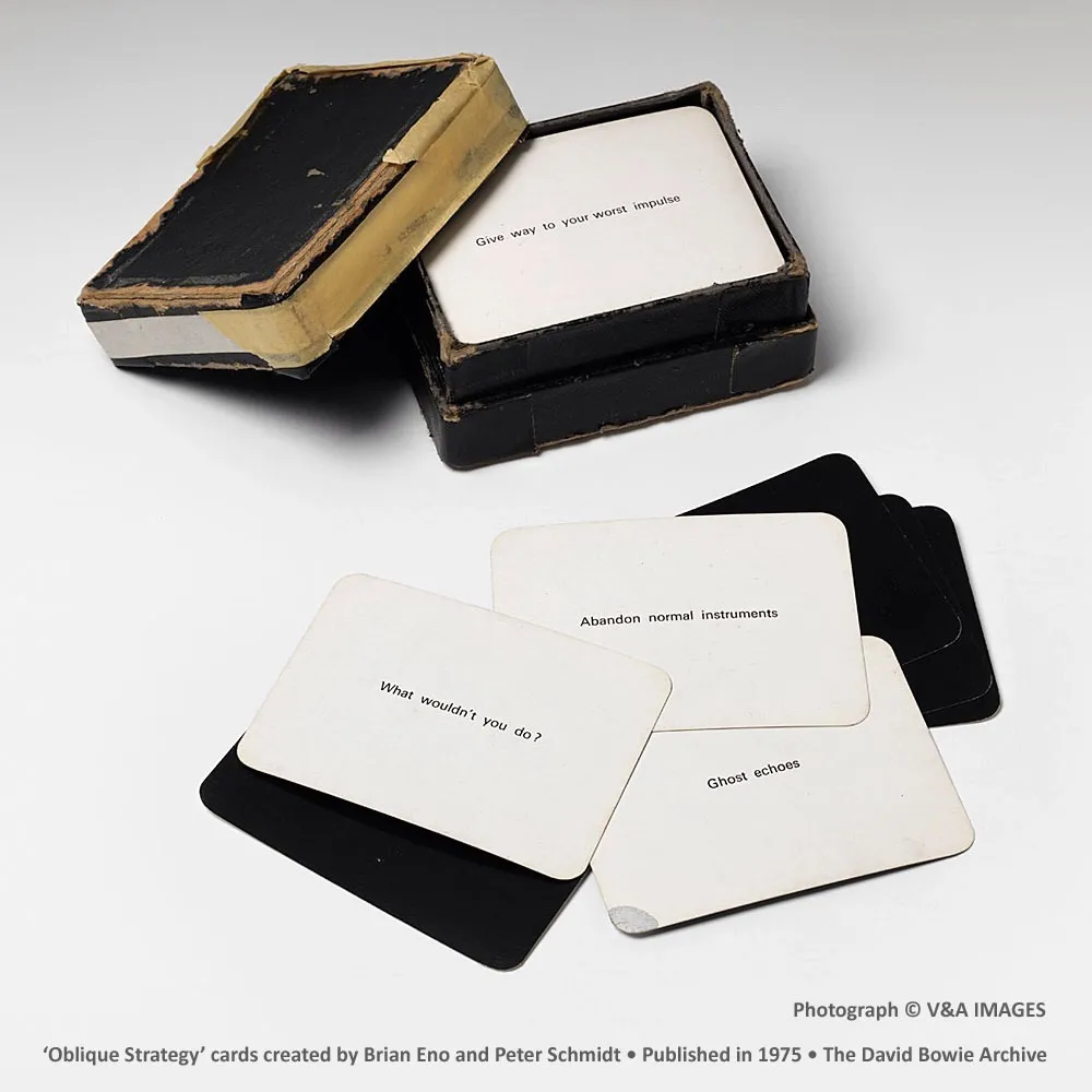 David Bowie's (well used) copy of Oblique Strategies